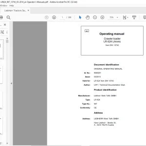 Liebherr Tractor LR 624 Litronic 997 Crawler Loader Operating Manual SN 13743 - PDF DOWNLOAD