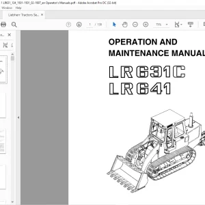 Liebherr Tractor LR631C LR641 Operation & Maintenance Manual - PDF DOWNLOAD