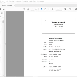 Liebherr Tractor PR 714 Litronic 1077 1078 Crawler Dozer Operating Manual SN 150490 - PDF DOWNLOAD