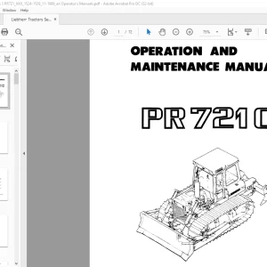 Liebherr Tractor PR 721C Operation & Maintenance Manual - PDF DOWNLOAD