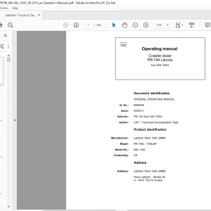 Liebherr Tractor PR 734-1481 Crawler Dozer Operating Manual 12368 - PDF DOWNLOAD