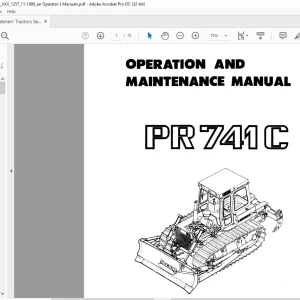 Liebherr Tractor PR 741C Operation & Maintenance Manual - PDF DOWNLOAD