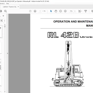 Liebherr Tractor RL 42B Litronic Operation & Maintenance Manual - PDF DOWNLOAD