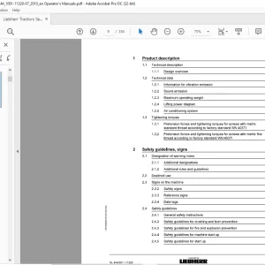 Liebherr Tractor RL 44 1091 Pipe Layer Operating Manual SN 11320 - PDF DOWNLOAD