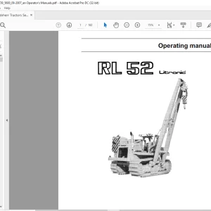 Liebherr Tractor RL 52 Litronic 739 Crawler Dozer Operating Manual SN 5600 - PDF DOWNLOAD