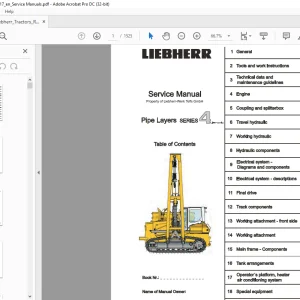 Liebherr Tractor RL4 44 64 Pipe Layers Series 4 Service Manual - PDF DOWNLOAD