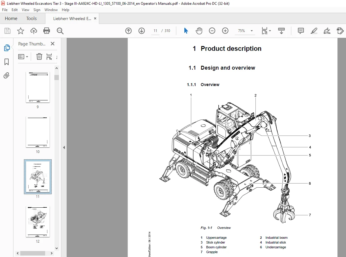 Liebherr Wheeled EXCAVATOR A 924 C Litronic Operating manual 57100 - PDF DOWNLOAD - Image 2