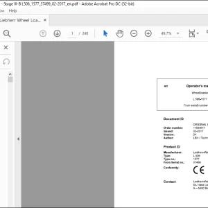 Liebherr Wheel Loader L506-1577 Operator's manual - PDF DOWNLOAD
