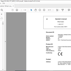 Liebherr Wheel Loader L506-1577 Operator's manual 34874 - PDF DOWNLOAD