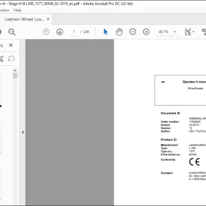 Liebherr Wheel Loader L506-1577 Operator's manual 40549 - PDF DOWNLOAD