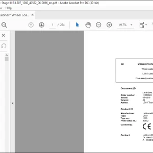 Liebherr Wheel Loader L507-1260 Operator's manual 40532 - PDF DOWNLOAD