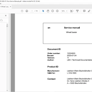 Liebherr Wheel Loader L518-1665 Service manual - PDF DOWNLOAD