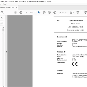 Liebherr Wheel Loader L556-1288 (UAS/CAN) Operator's manual 34468 - PDF DOWNLOAD