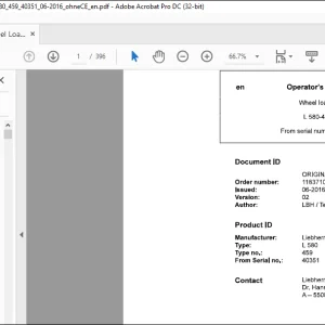 Liebherr Wheel Loader L580-459 Operator's manual - PDF DOWNLOAD