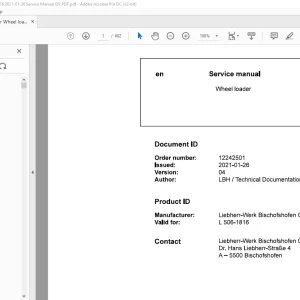 Liebherr Wheel loaders L 506-1816 Service manual - PDF DOWNLOAD