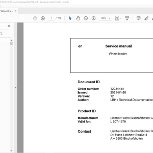 Liebherr Wheel loaders L 507-1579 Service manual  - PDF DOWNLOAD