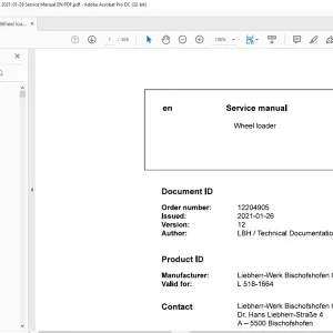 Liebherr Wheel loaders L 518-1664 Service manual -  PDF DOWNLOAD