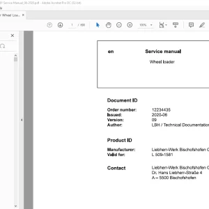 Liebherr Wheel loaders L 550-1581 Service manual  - PDF DOWNLOAD
