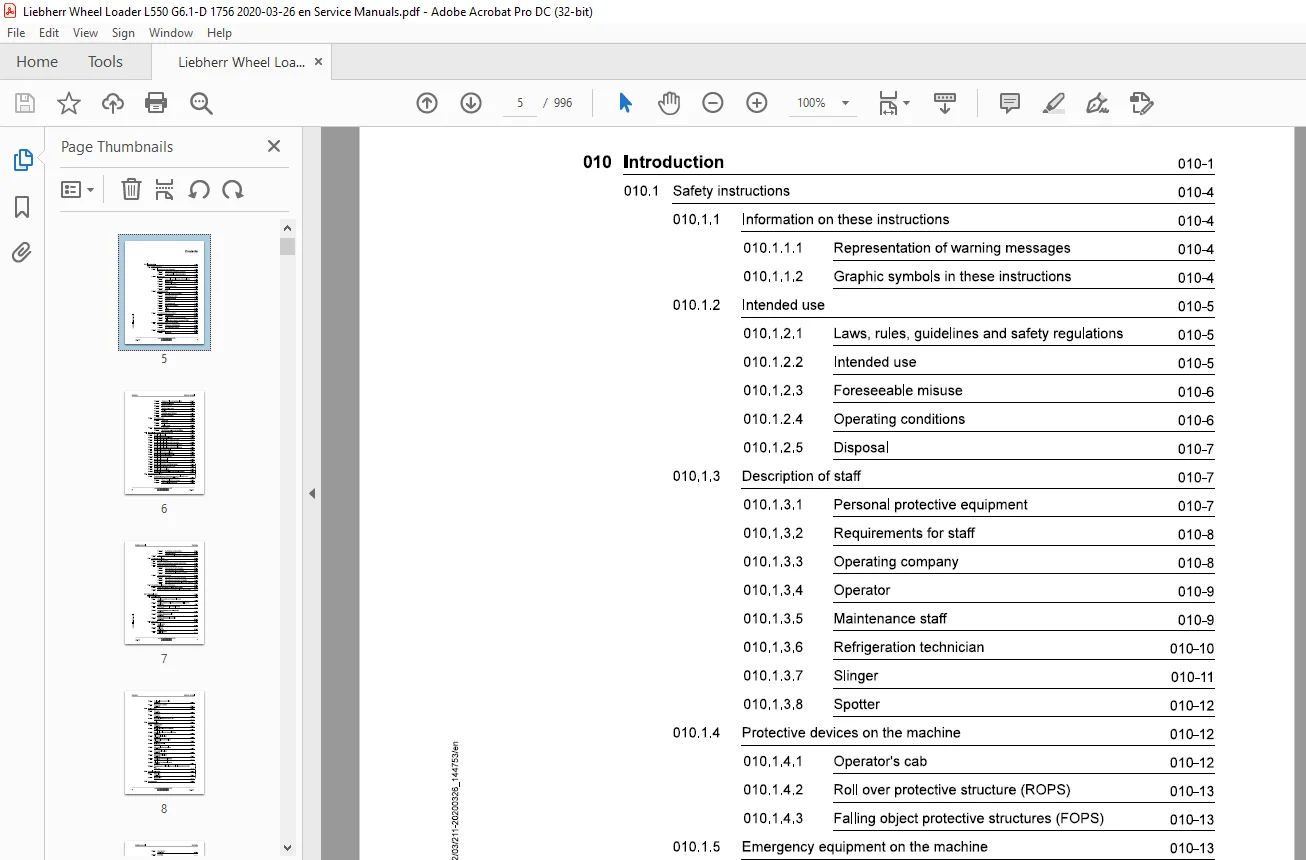 Liebherr Wheel loaders L 550-1756 Service manual - PDF DOWNLOAD - Image 2