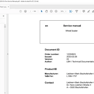 Liebherr Wheel loaders L 566-1757 Service manual -  PDF DOWNLOAD