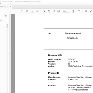 Liebherr Wheel loaders L 580-1762 Service manual - PDF DOWNLOAD