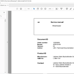Liebherr Wheel loaders L 586-1761 Service manual - PDF DOWNLOAD