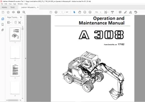 Liebherr Wheeled Excavators A308 Operation and Maintenance Manual 17162  - PDF DOWNLOAD