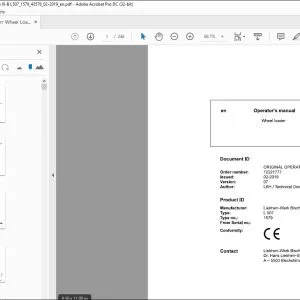 Liebherr wheel Loader L 507-1579 Operator's Manual - PDF DOWNLOAD