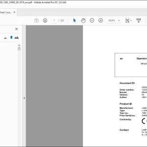 Liebherr wheel Loader L 509-1582 Operator's Manual 53995 - PDF DOWNLOAD