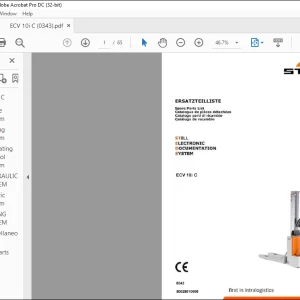 STILL ECV 10i C Spare Parts Catalogue Manual - PFD DOWNLOAD