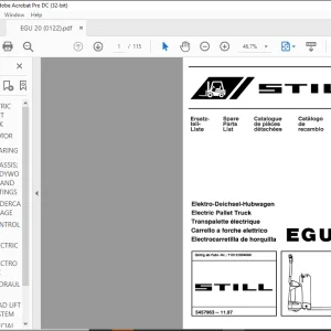 STILL EGU20 Electric Pallet Truck Spare Parts List Manual -  PDF DOWNLOAD