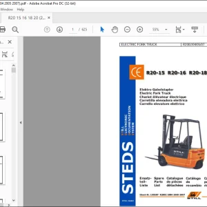 STILL ELECTRIC FORK TRUCK R20-15 R20-16 R20-18 R20-20  Spare Parts Catalogue Manual  - PDF DOWNLOAD