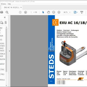 STILL EXU AC 16 18 20 ELECTRIC PALLET TRUCK Spare Parts Catalogue Manual  - PDF DOWNLOAD