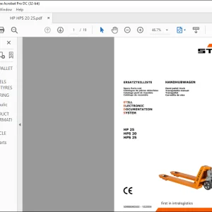 STILL HP 25 HPS 20 HPS 25 Spare Parts Catalogue Manual -  PDF DOWNLOAD