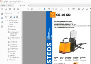 Still CS 16 SD HORIZONTAL ORDER PICKER TRUCK Spare Parts List Manual -  PDF DOWNLOAD