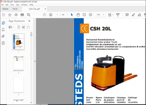 Still CSH 20L  HORIZONTAL ORDER PICKER TRUCK Spare Parts List Manual - PDF DOWNLOAD