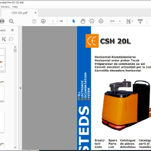 Still CSH 20L  HORIZONTAL ORDER PICKER TRUCK Spare Parts List Manual - PDF DOWNLOAD
