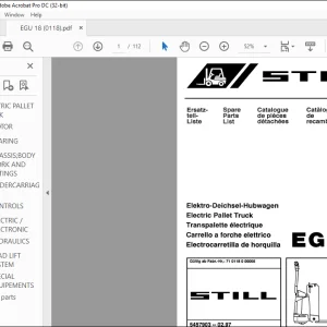 Still EGU 18 Spare Parts List Manual - PDF DOWNLOAD