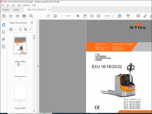Still ELECTRIC PALLET TRUCK EXU 16 EXU 18 EXU 20 EXU 22 Spare Parts List Manual - PDF DOWNLOAD