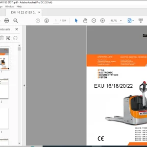 Still ELECTRIC PALLET TRUCK EXU 16 EXU 18 EXU 20 EXU 22 Spare Parts List Manual - PDF DOWNLOAD