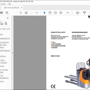 Still EXU-H AC WALKLE HIGH LIFT TRUCK Spare Parts List Manual - PDF DOWNLOAD
