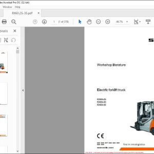 Still Electric Forklift Truck RX60-25 RX60-30 RX60-35 WORKSHOP MANUAL  - PDF DOWNLOAD