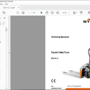 Still Electric Pallet Truck ECH12-12 Workshop Manual(50018012000) -  PDF DOWNLOAD
