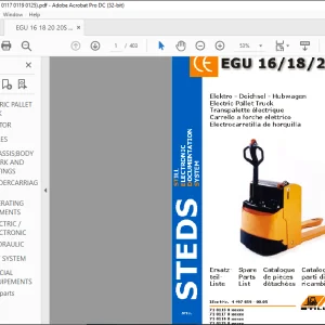 Still Electric pallet trucks EGU 16 18 20 20-S Spare Parts List Manual  - PDF DOWNLOAD