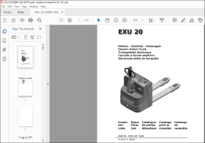 Still IXU 20 Electric Pallet Truck Spare Parts List Manual -  PDF DOWNLOAD