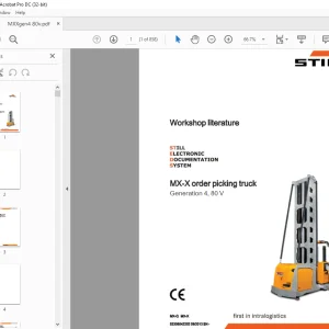 Still MX-X Order Picking Truck Generation 4 80V Workshop Manual 52308042252 - PDF DOWNLOAD
