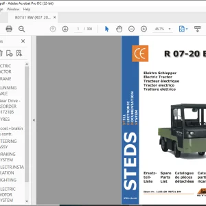Still R 07-20 BW Electric Tractor Spare Parts List Manual - PDF DOWNLOAD