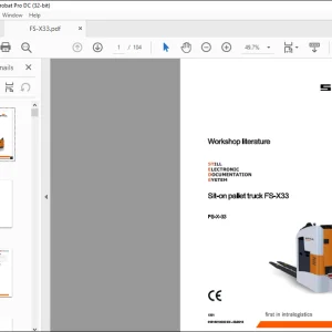 Still Sit-on pallet truck FS-X33 Workshop Manual  - PDF DOWNLOAD
