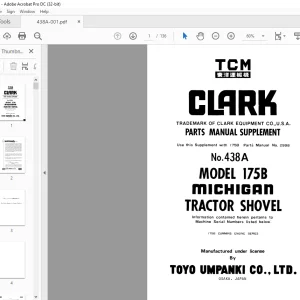 TCM 175B Tractor Shovel (Supplement) Parts Manual 438A - PDF DOWNLOAD