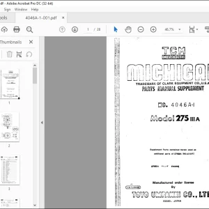 TCM 275IIIA (SUPPLEMENT) PARTS MANUAL 4046A-1 - PDF DOWNLOAD